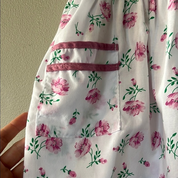 Floral Pink and White Kids Dress - Picture 2 of 4